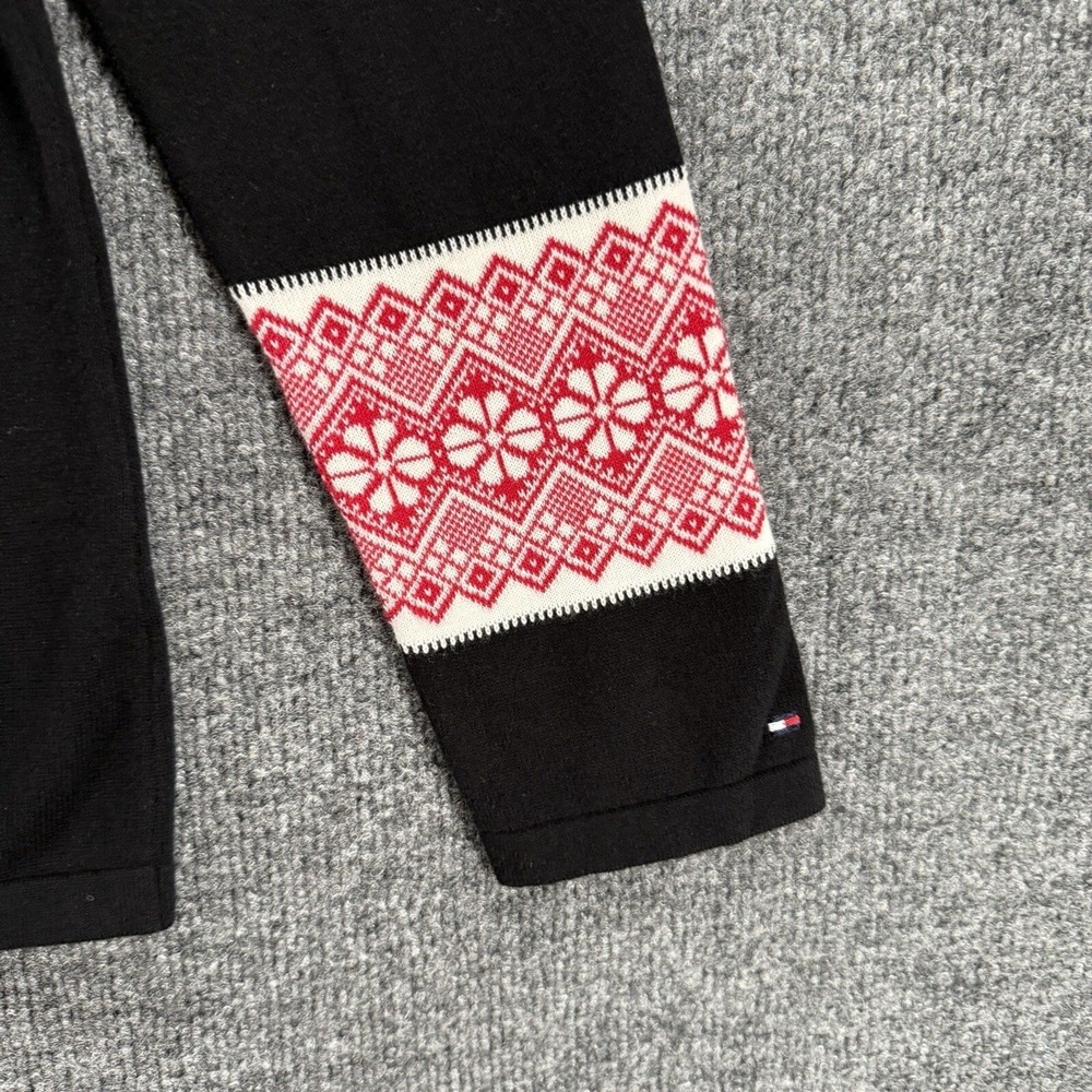 Talbots Sweater Womens S Black Fair Isle Nordic V-Neck Pullover Casual Outdoor - Picture 3 of 9